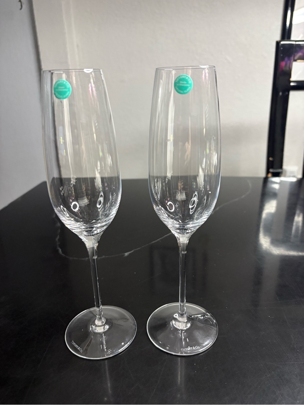 Tiffany & Co Crystal Glass Champagne Flutes -  No Box